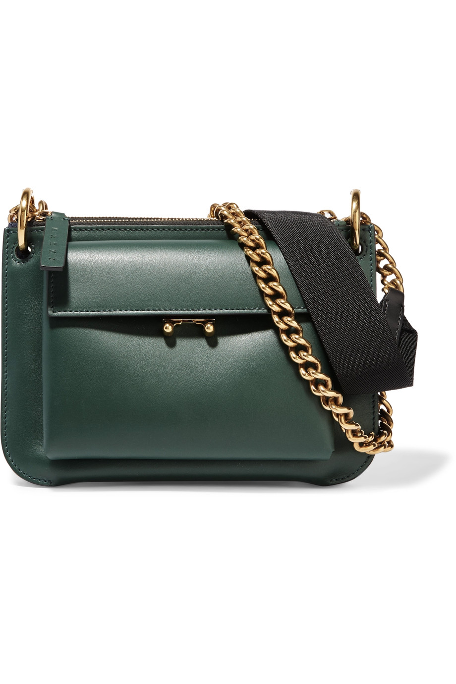 Pocket two-tone leather shoulder bag, Marni