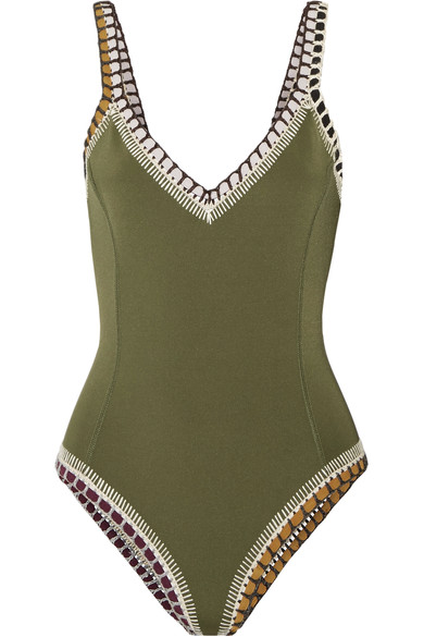 Wren crochet-trimmed swimsuit, Kiini