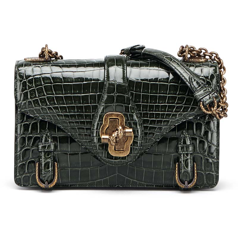 Bottega Veneta City Knot Crocodile Shoulder Bag