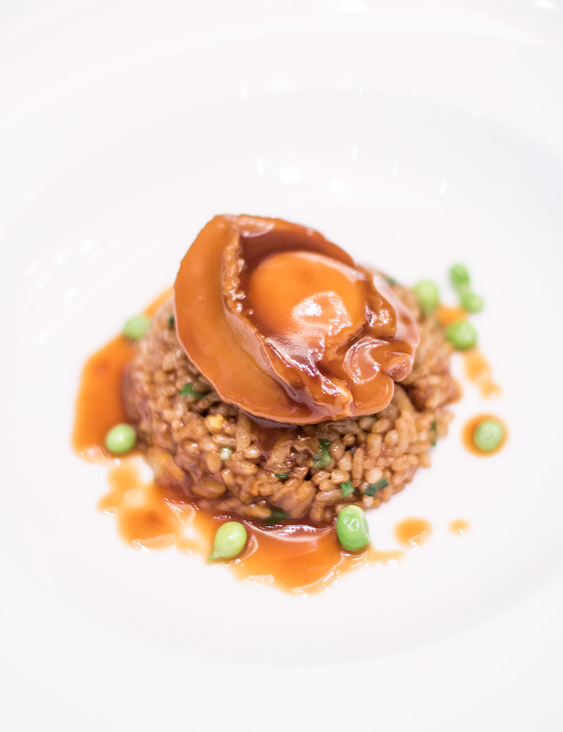 Braised abalone with Japanese rice and superior soy sauce