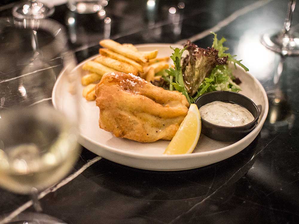 Espuma battered fish & chips