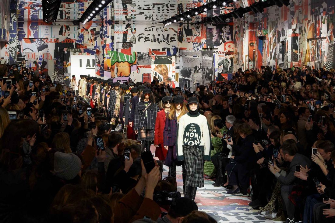 Dior 1960s Protest Runway Show at Paris Fashion Week - Dior Fall 2018 1968  Protest Runway