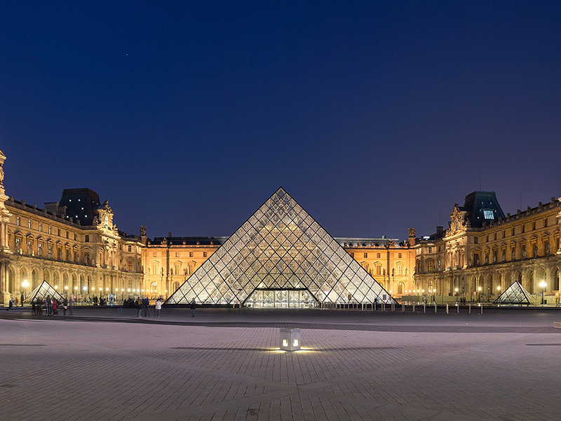 Glass pyramid at the Louvre, France