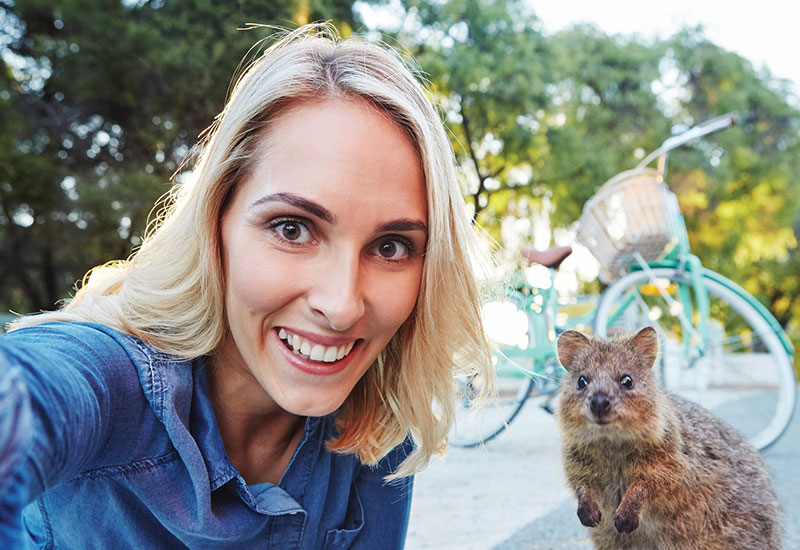 Selfie with the happiest animal in the world