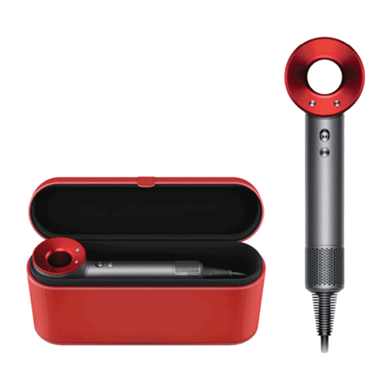 Dyson Supersonic hair dryer (Iron/Red) with red case