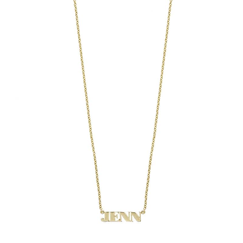 Wanderlust & Co Solid Yellow Gold Nameplate Necklace
