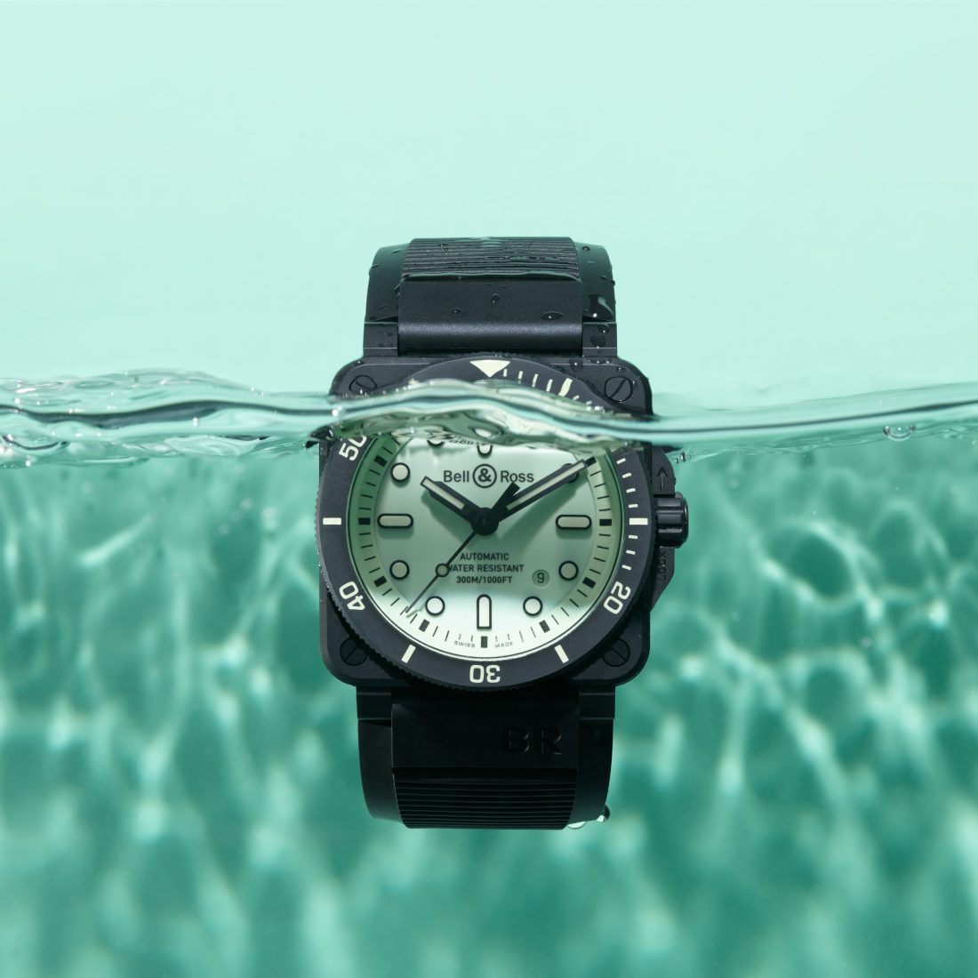 The Bell & Ross BR03-92 DIVER FULL LUM during the day