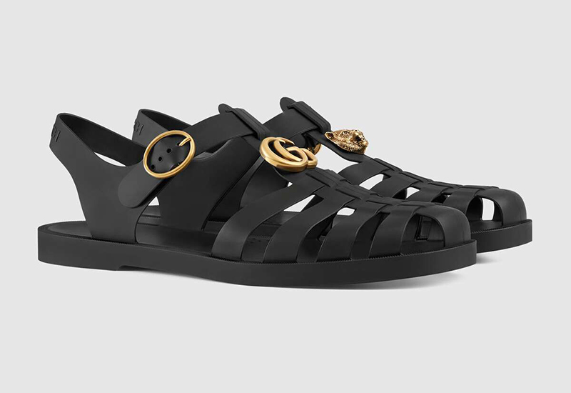 Gucci rubber buckle strap sandal