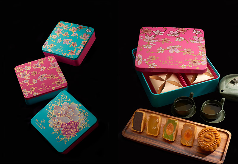 Huamei Custard Mooncakes Gift Box 8 Mooncakes 4 Flavors 640g