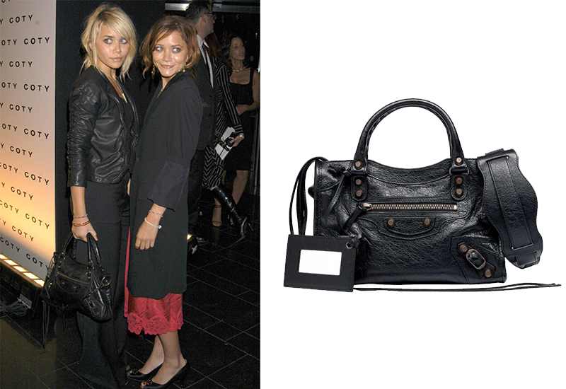 Mary-Kate Olsen toting green Balenciaga Motorcycle City bag