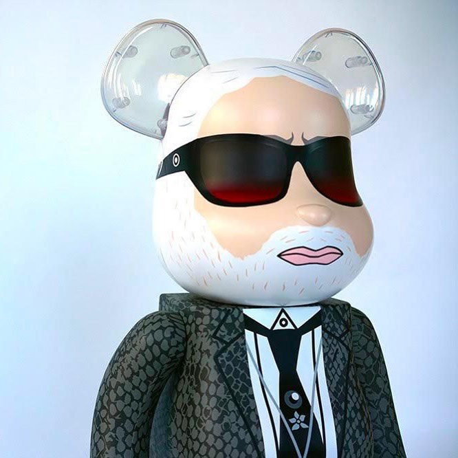 A Bearded Bearbrick Figurine Was Karl Lagerfeld's Very Last