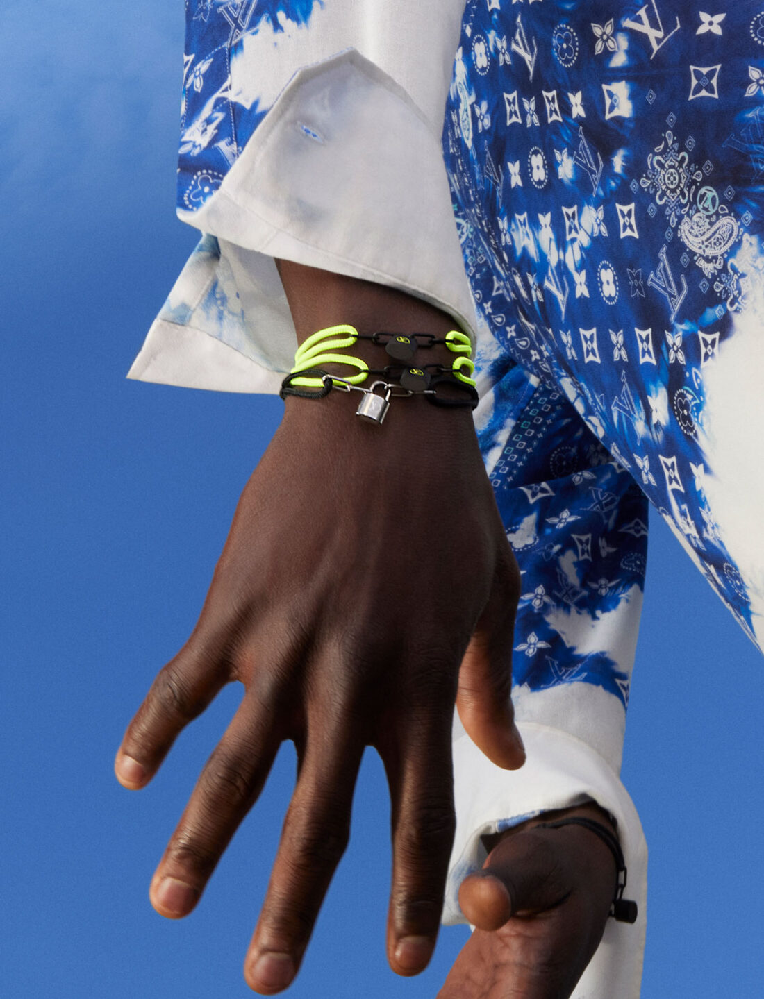 Virgil Abloh-Reimagined Louis Vuitton for Unicef Silver Lockit Bracelets