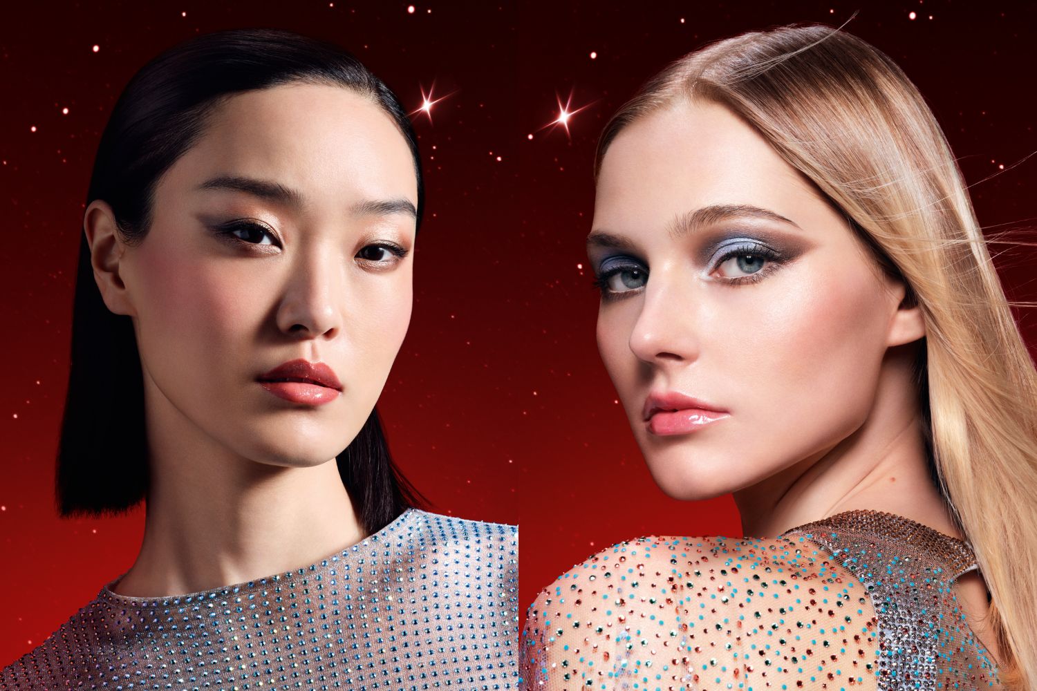 Models in Armani Beauty makeup holiday looks