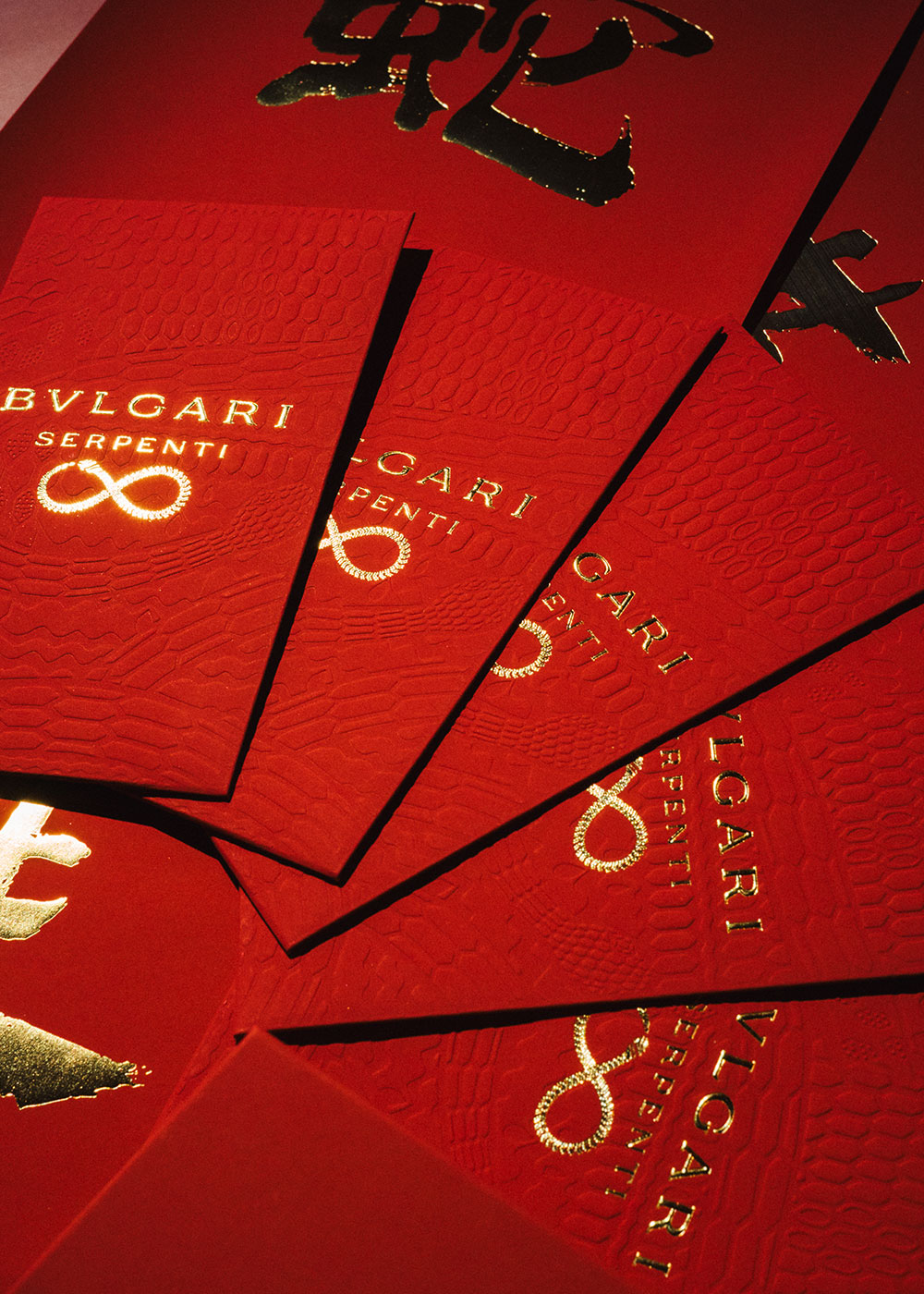 Bvlgari angpows red packets.