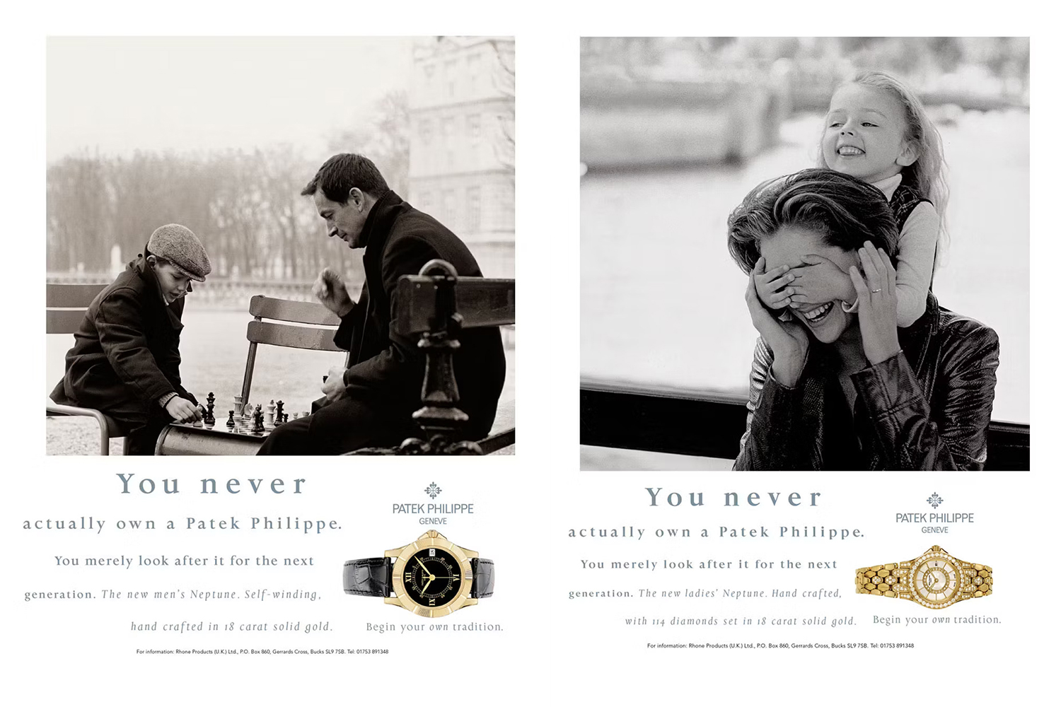 Patek Philippe generations campaign ad samples