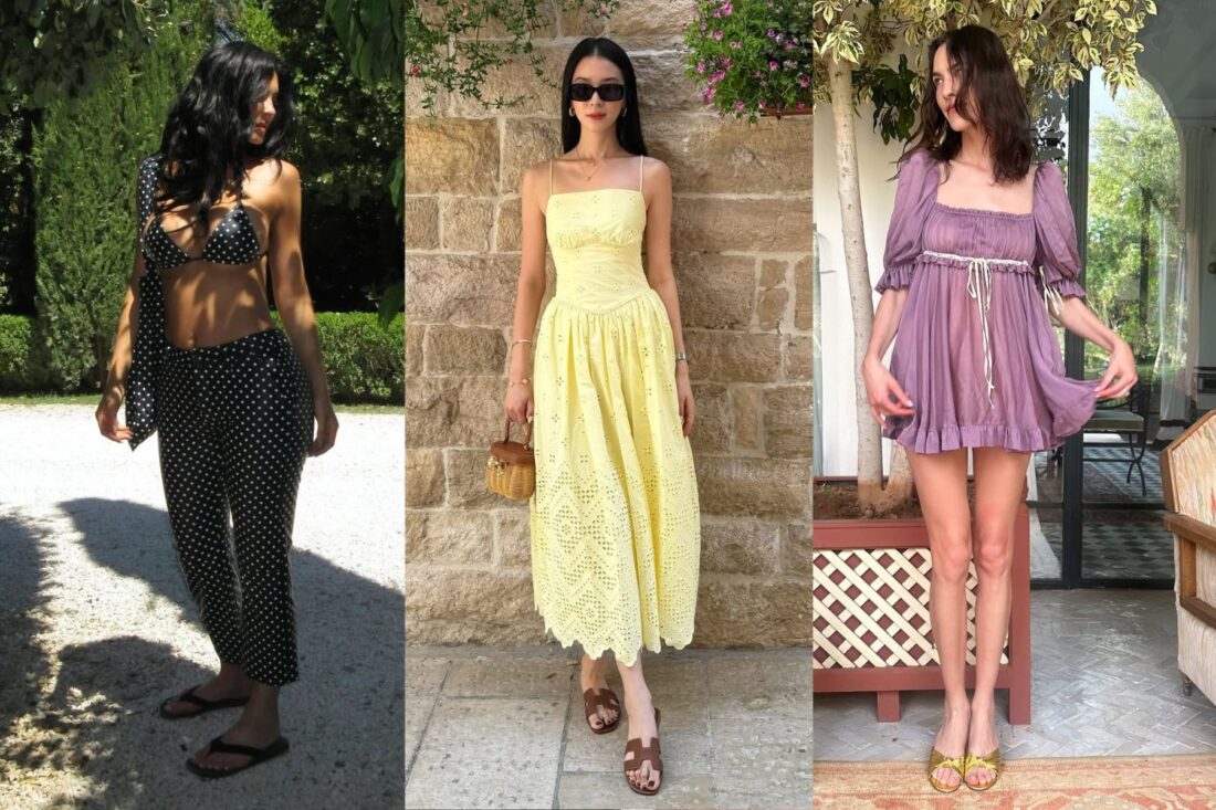 Beat the heat in style with these summer fashion trends, from gingham and elevated flip flops to nautical stripes and hues of yellow.