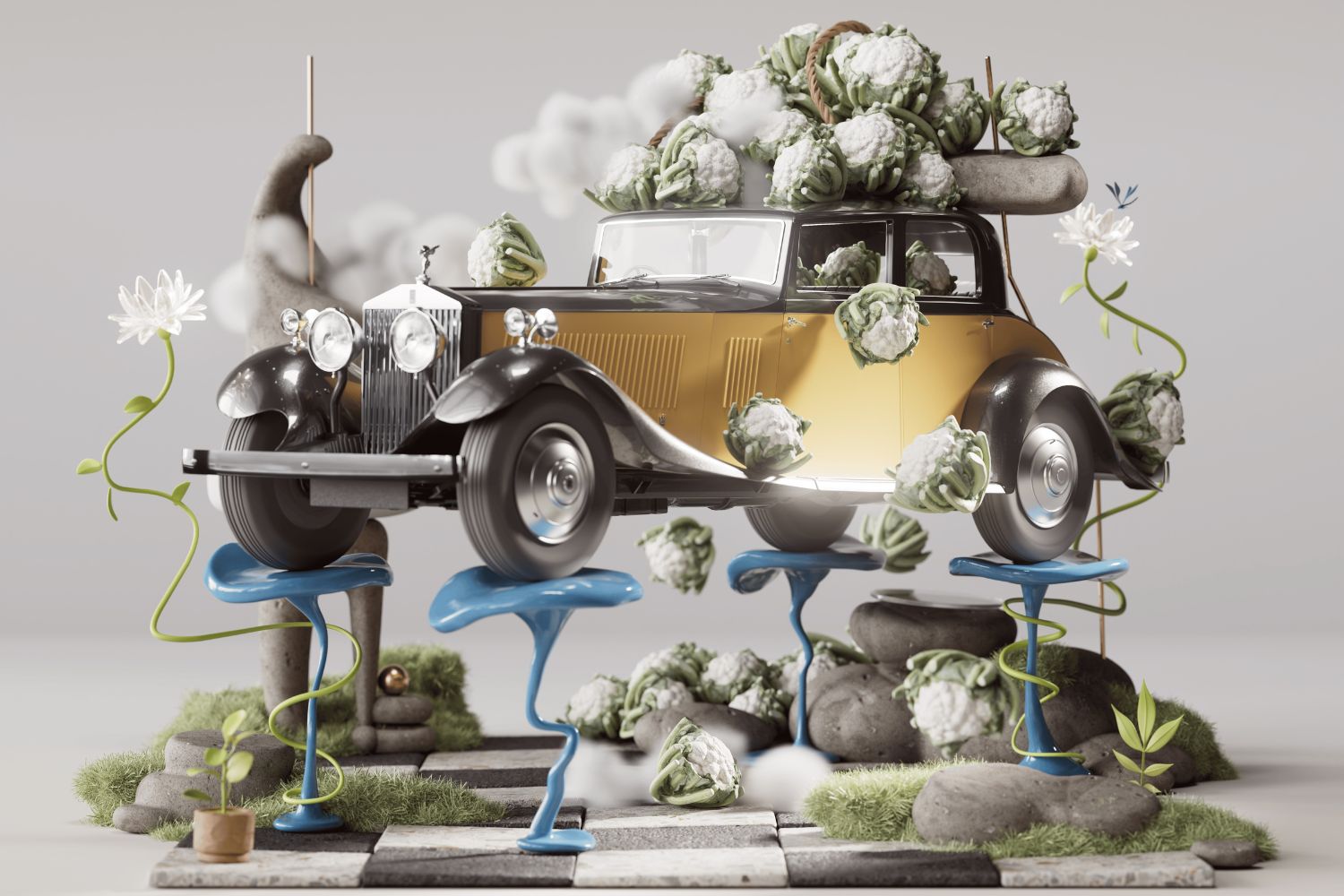 In 1955, Salvador Dalí borrowed a Phantom to make a grand entrance by filling the car with over 500kg of cauliflowers.