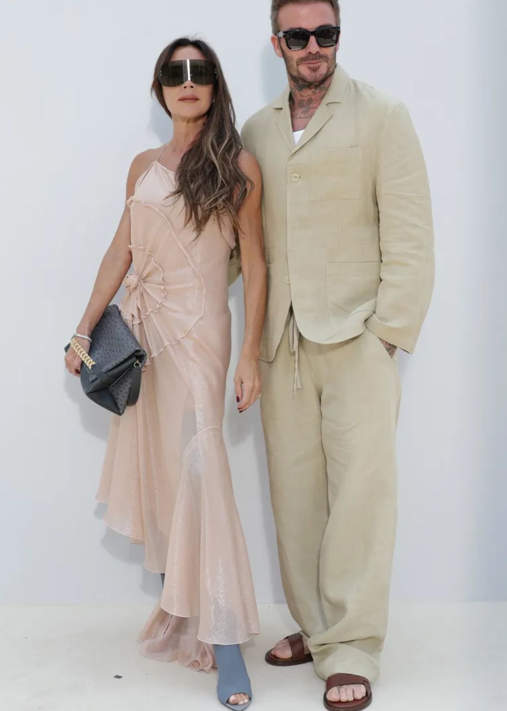 Victoria and David Beckham’s minimalist look. (Photo Getty Images)