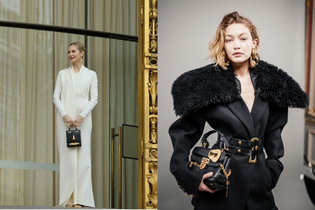 Schiaparelli’s legacy of surrealism motifs remains, from the eccentric Anatomy Jewellery bag to the elegant charm of the Leather Keyhole carry-on.