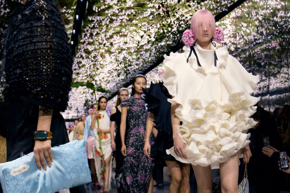 Dreams come to life at Haute Couture Fashion Week, from exotic birds to whimsical meadows.