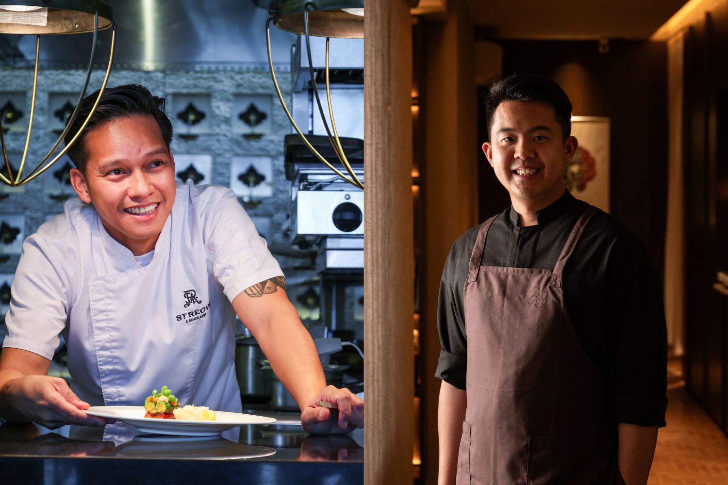 Chef Marco Portal of Kayuputi (left) and Chef Aidan Low of Akar Kuala Lumpur (right).