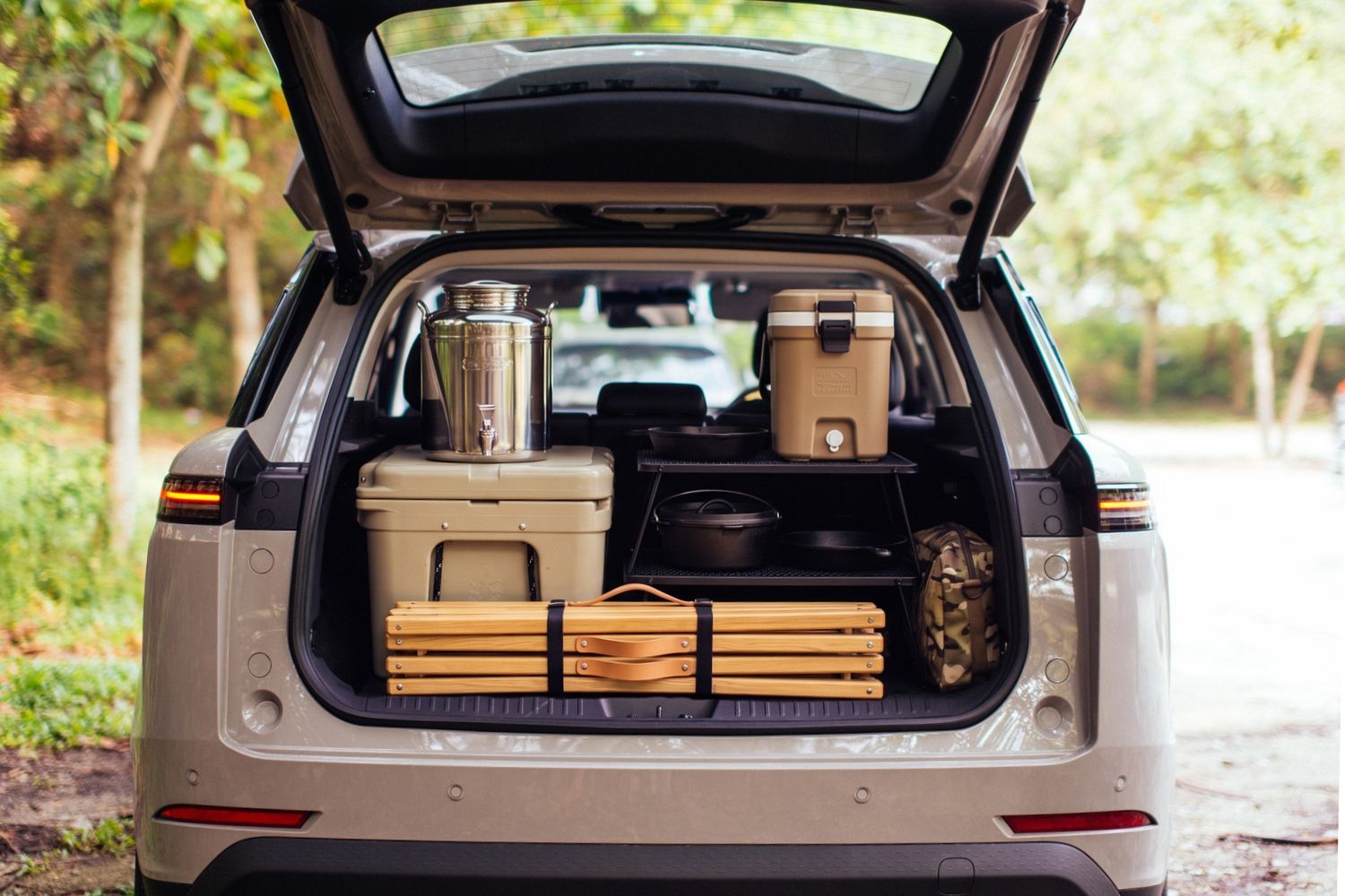 The 480-litre boot comfortably fits a full weekend’s camping kit.