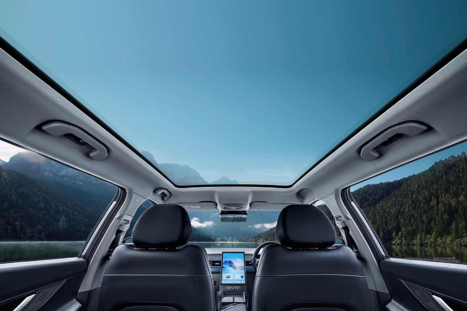 The panoramic moonroof makes the cabin feel noticeably more open.